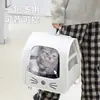 Mochila transportadora de gato, portátil para uso externo, adequada para todas as estações, resistente ao estresse, com design respirável, e pode ser carregada na mão