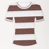 Processamento personalizado AB fio 40 malha casual T-shirt malha tecido listrado algodão poliéster spandex tecido High Road