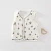 Colete de algodão puro quente e fino para outono e inverno, colete acolchoado Classe A para bebês 40g, versátil para meninos e meninas