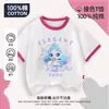 Linda Camiseta de Verano de Manga Corta para Niñas Princesas Elegantes Aurora, Nueva Moda Algodón Puro Raglán Manga Media 7