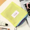 Necessaire portátil de cor sólida estilo macaron, bolsa de armazenamento simples com zíper de grande capacidade para cuidados com a pele e cosméticos
