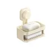 Caja de Jabón con Ventosa Montaje en Pared Sin Taladro Caja de Jabón Drenante para Baño Estante de Almacenamiento para Baño del Hogar Esponja Limpiaparabrisas