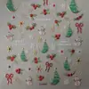 Pegatinas Transfronterizas para Uñas Muñeco de Nieve Navideño Pegatinas para Uñas de Lazo Estampado en Caliente Árbol de Navidad Frutos de Acebo Pegatinas Festivas