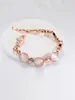 Pulsera para Mujer de Ópalo Oval Incrustado Joyería Coreana Chapada en Oro con Piedras Preciosas de Colores al por Mayor para Mujer