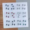 Arete de verano de plástico para la oreja mini caja arete de aguja de plástico para la oreja arete pequeño femenino con retención de color de diamante arete al por mayor