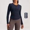 Camiseta deportiva de manga larga para mujer, estilo Henry, de Athena Lulu Lanjing, para yoga, correr y fitness