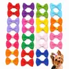 Accesorios para el pelo de mascotas transfronterizos, pinzas para el pelo de lazo acanalado de color liso, accesorios para la cabeza estilo princesa para gatos y perros, disponibles para personalización