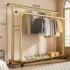 Cabide Móvel para Dormitório de Barra Dupla Extra-Espesso, Cabide Extra-Espesso, Cabide de Chão para Quarto de Casa, Varanda, Design Simples