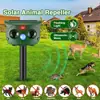 Repelente de Animales Solar Transfronterizo, Repelente Ultrasónico de Pájaros y Ratones, Repelente de Animales para Exterior, Patio, Jardín, Césped