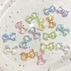 Accesorios para Joyería DIY Pegatinas para Uñas Moños Pequeños Acrílico Transparente Color Plateado Brillante Cadena para Teléfono Materiales para Abalorios