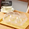 Caixa de embalagem para cupcake para 4/6 unidades, forma de muffin de 2 peças para creme de confeiteiro, caixa transparente para tortinha de ovo para assar e levar
