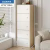 Armário de armazenamento lateral de sofá de chão armário de armazenamento lateral de parede para sala de estar armário pequeno estreito multicamadas com porta de armário estante de armazenamento para casa