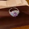 Anillo abierto ovalado con circonita chapado en oro real de 18 quilates, sensación de nicho de alta gama, exquisita joyería para mujer estilo palacio
