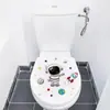 Pegatinas de Astronauta Lindas de Dibujos Animados para Inodoro Pegatinas de Pared Autoadhesivas Baño Tapa de Inodoro Pegatinas Decorativas de Embellecimiento ZN0957C