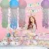 Linterna de Papel Jellyfish Gradiente de Producto Nuevo Transfronteriza Colgante Tema Sirena Guardería Fiesta de Cumpleaños Decoración Accesorios