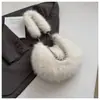 Bolso de Felpa Estilo Occidental para Mujer 2025 Nuevo de Moda Estilo Coreano Gran Capacidad Bolso de Hombro Dulce Peludo Bolso Cruzado