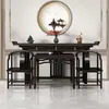 Novo Conjunto de Altar de Seis Peças em Madeira Maciça Estilo Chinês para Uso Rural, Mesa dos Oito Imortais, Altar Budista Doméstico, Mesa Longa de Santuário