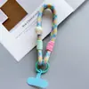 Dopamina Colorido Cordón Corto Correa para Teléfono Correa de Muñeca Tarjeta Colorida Perla Dibujos Animados Lindo de Mano Bloqueo de Color Correa de Moda