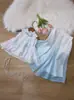 Conjunto Hanfu Melhorado Infantil para Meninas, Top Sem Mangas Estilo Chinês e Calça de Chiffon Wide-Leg, Conjunto de Duas Peças Fino para o Verão