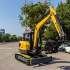 Exportado a Eslovaquia Excavadora de Orugas de Acero Alimentada por Combustible 6.5 Toneladas Construcción Renovación Excavadora para Excavar Zanjas