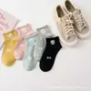 Calcetines populares de moda para mujer, calcetines de barco de oso estilo japonés, calcetines cortos, calcetines invisibles finos de moda para mujer, venta al por mayor de fabricante vendedor ambulante