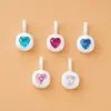 Plata de Ley S925 Chapada Eléctricamente Colgante con Forma de Corazón Cepillado de Precisión Material para Pulsera de Cristal Perla Collar Accesorios de Plata