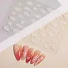 Pegatina Blanca Elegante de Rosa para Uñas Plana con Adhesivo Láser Rosa Pegatina DIY para Uñas Joyería Estilo Dh