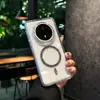Funda Transparente de Acrílico Adecuada para el Teléfono Huawei Mate80, Funda Protectora Anti-Caídas de Cobertura Total Pura80 con Anillo Magnético de Purpurina