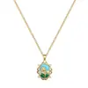 [Acero de Titanio] Jardín de Monet Diamante Completo Lujo Ligero Temperamento Precioso Collar de Diamante Completo Cadena Clavicular para Mujer Versátil Cadena de Acero de Titanio