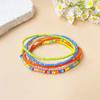 Tobillera de Cuentas de Arroz Bohemia Transfronteriza Europea y Americana Playa Personalizada de Colores Pulsera de Tobillo de Joyería para el Pie con Cuerda Elástica Hecha a Mano