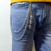 Europa y Estados Unidos joyería transfronteriza punk hip-hop decoración de cabeza de calavera cadena de cintura de metal cadena de pantalones de múltiples capas para mujer cadena de pantalones al por mayor en stock