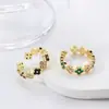 Moxi Niche Lujo Ligero para Mujer Gama Alta Colorido Trébol de Cuatro Hojas Microincrustado Circonita Anillo Abierto Joyería de Mano Venta al por Mayor