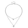 Collar con colgante de circonita y cubo de Rubik geométrico de estilo europeo y americano, estilo transfronterizo, cadena de caja de metal de doble capa para mujer.