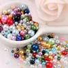 4/6/8/10mm Agujero Recto Perla de Imitación Redondas de Colores Materiales para Cuentas Hechas a Mano Pulsera Collar Accesorios para el Cabello Accesorios DIY