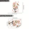 Galho de Flor de Pessegueiro Papel de Parede Floral Animal Fofo Pica-pau Brincando Adesivos Decoração de Parede para Casa Adesivos de Parede Autoadesivos