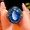 Nuevo Anillo de Moda Huabi Jewelry 2025 Base de Cobre Chapado en Oro Piedra de Color Simulada Rosa Seca Piedra Principal 12*16