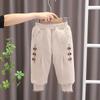Calças de moletom forradas para meninas outono e inverno roupas 2023 novas calças de moletom infantis calças casuais de inverno para bebê moda peça única