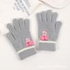 2025 Nuevos Guantes Bordados para Mujer Lindo Oso Sonriente de Dibujos Animados Otoño e Invierno Cálidos y a Prueba de Frío Agujas para Hombres y Mujeres