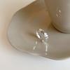 Anillo de metal irregular para mujer, estilo coreano, vintage, personalizado, sencillo, combinable, elegante, moderno.