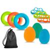 Combinação de três peças bola de ovo silicone punho anel de cinco dedos treinador round grip conjunto de exercícios de mão
