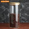 NBT vidro selado jarra bambu tampa vidro frasco de armazenamento tempero armazenamento jarra de chá frasco de frutas secas frasco de vidro