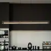 Araña de araña para restaurante Bauhaus, lámpara mecánica minimalista italiana, 6 lámparas de tira lineal creativas nuevas para barra de bar, sin hierro