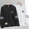 Sudadera para hombre, estilo primavera y otoño, cuello redondo sin capucha, camiseta básica de manga larga, top versátil casual holgado, ropa para hombre versátil