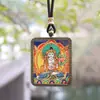 Tangka de Cinabrio Estilo Tíbet Pintado a Mano con Oro, Arena Mineral de Cinabrio, Tangka del Zodiaco de los Ocho Guardianes Colgante Amuleto de Buda Portátil