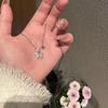 Nuevo collar de mariposa moda mujer lujo ligero simple plata Rojo de red transmisión en vivo novias novia cadena clavícula