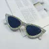 Óculos de Sol Europeus e Americanos Transfronteiriços com Pedras de Olho de Gato Incrustadas Moda Feminina Luxo Leve Óculos de Festa Óculos de Sol de Verão