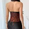 Faja Transfronteriza con Correas Retro, Ceñidor de Cintura, Adornos de Cuero, Hebilla Metálica, Corsé Gótico Estilo Punk