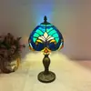 Lámpara de Mesa Huijing Tiffany Bohemia Europea y Americana de Lujo Ligero Clásica para Dormitorio, Mesita de Noche, Estudio y Escritorio