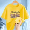 2544 # Camiseta para Niña de Manga Corta Ropa de Verano 2025 Nueva Mediana y Grande Ropa de Verano Camiseta Holgada de Manga Media Tops Estilo Occidental