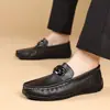 Marca Dragonfly, sapatos casuais masculinos de couro estilo britânico, mocassins slip-on com solas macias, perfeitos para dirigir